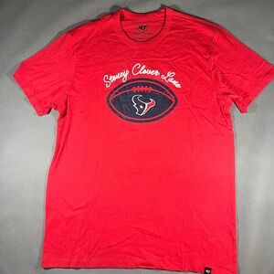 ‘47 Stoney Clover Lane Collab Houston Texans T-Shirt NFL Sz Large Racer Red New